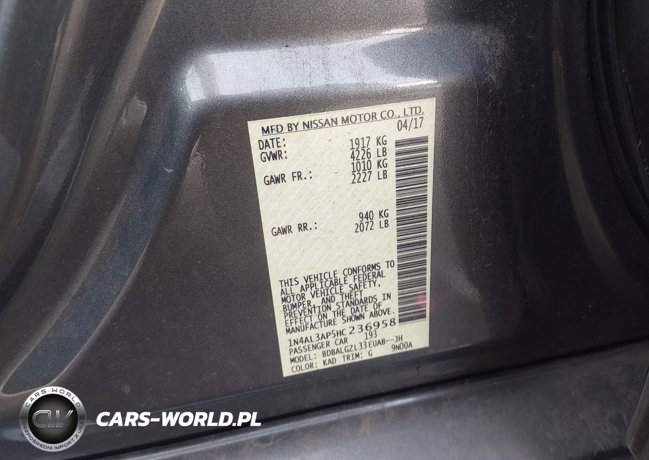 2017 Nissan Altima 2.5 S VIN:1N4AL3AP5HC236958 - 9
