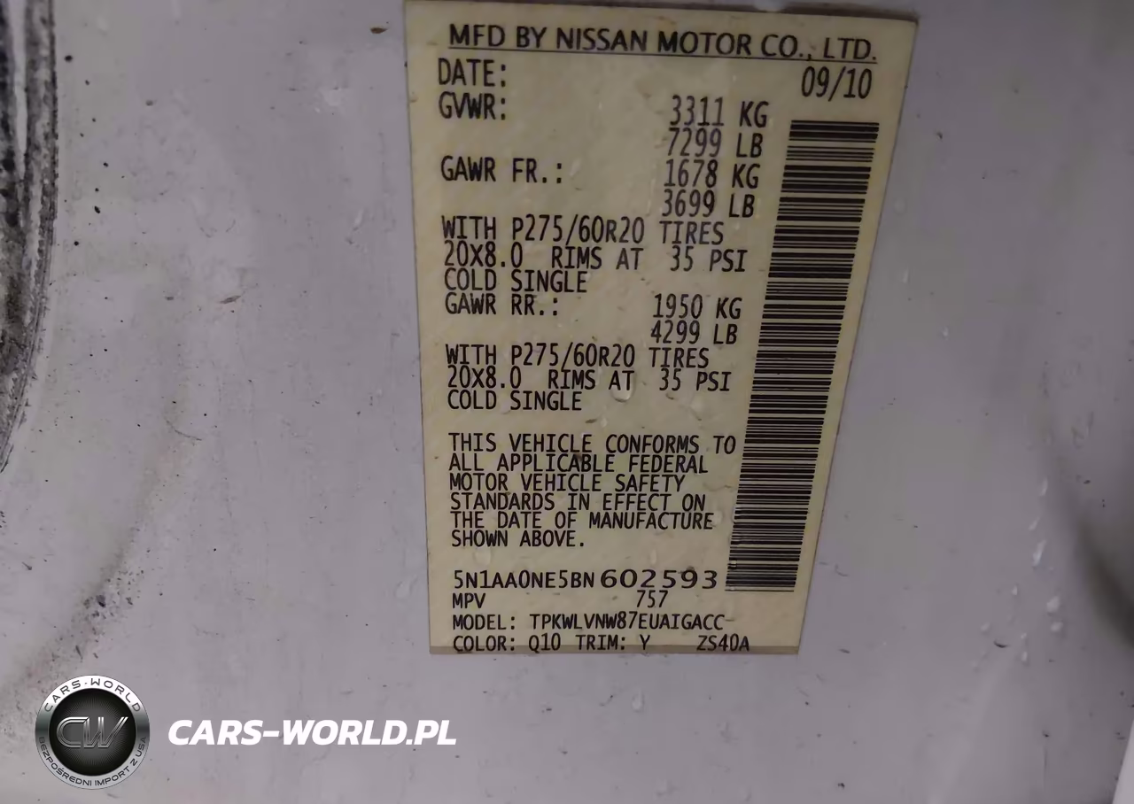 2011 Nissan Armada Platinum VIN:5N1AA0NE5BN602593 - 9