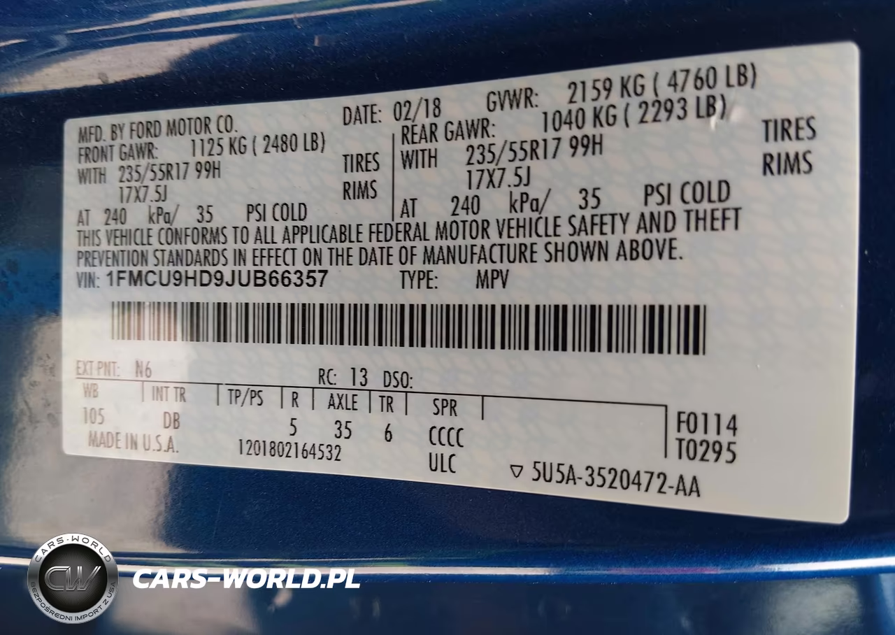 2018 Ford Escape Sel VIN:1FMCU9HD9JUB66357 - 9