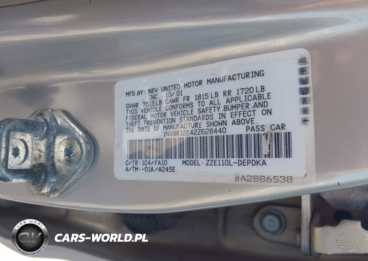 2002 Toyota Corolla Le VIN:1NXBR12E42Z628440 - 9