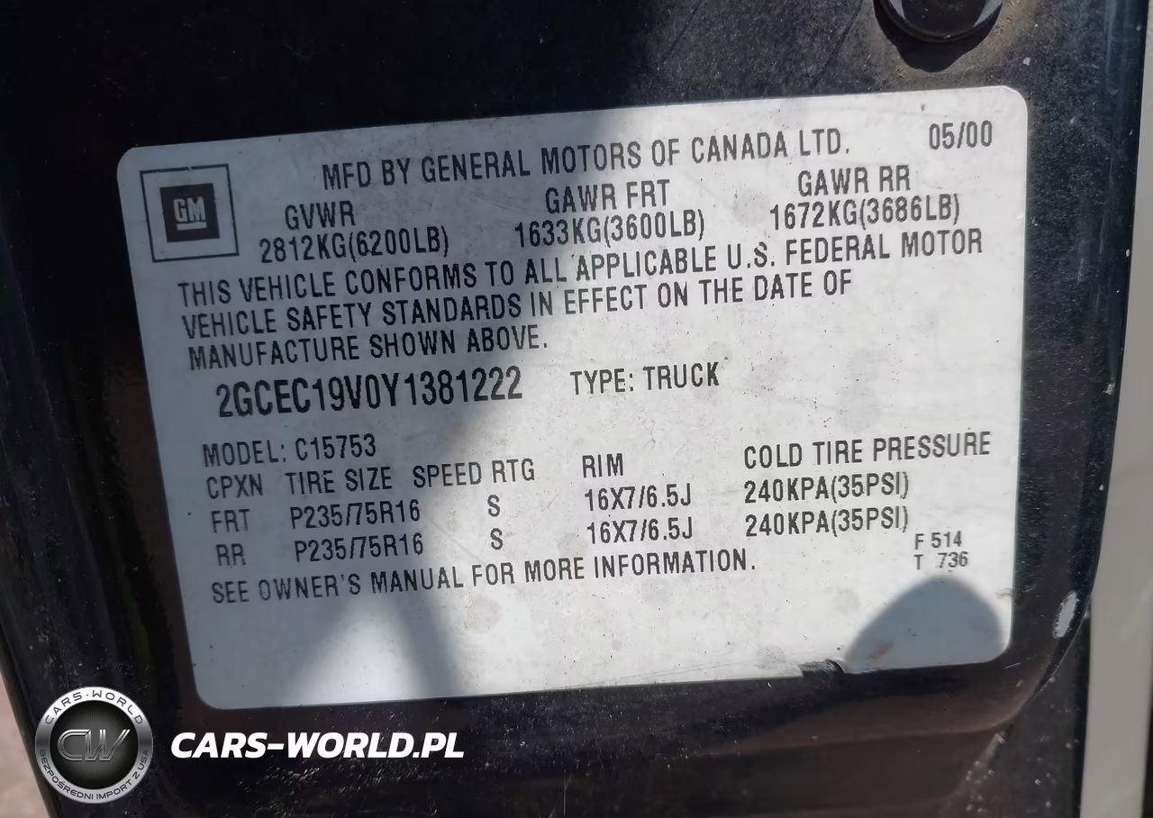 2000 Chevrolet Silverado 1500 Ls VIN:2GCEC19V0Y1381222 - 9