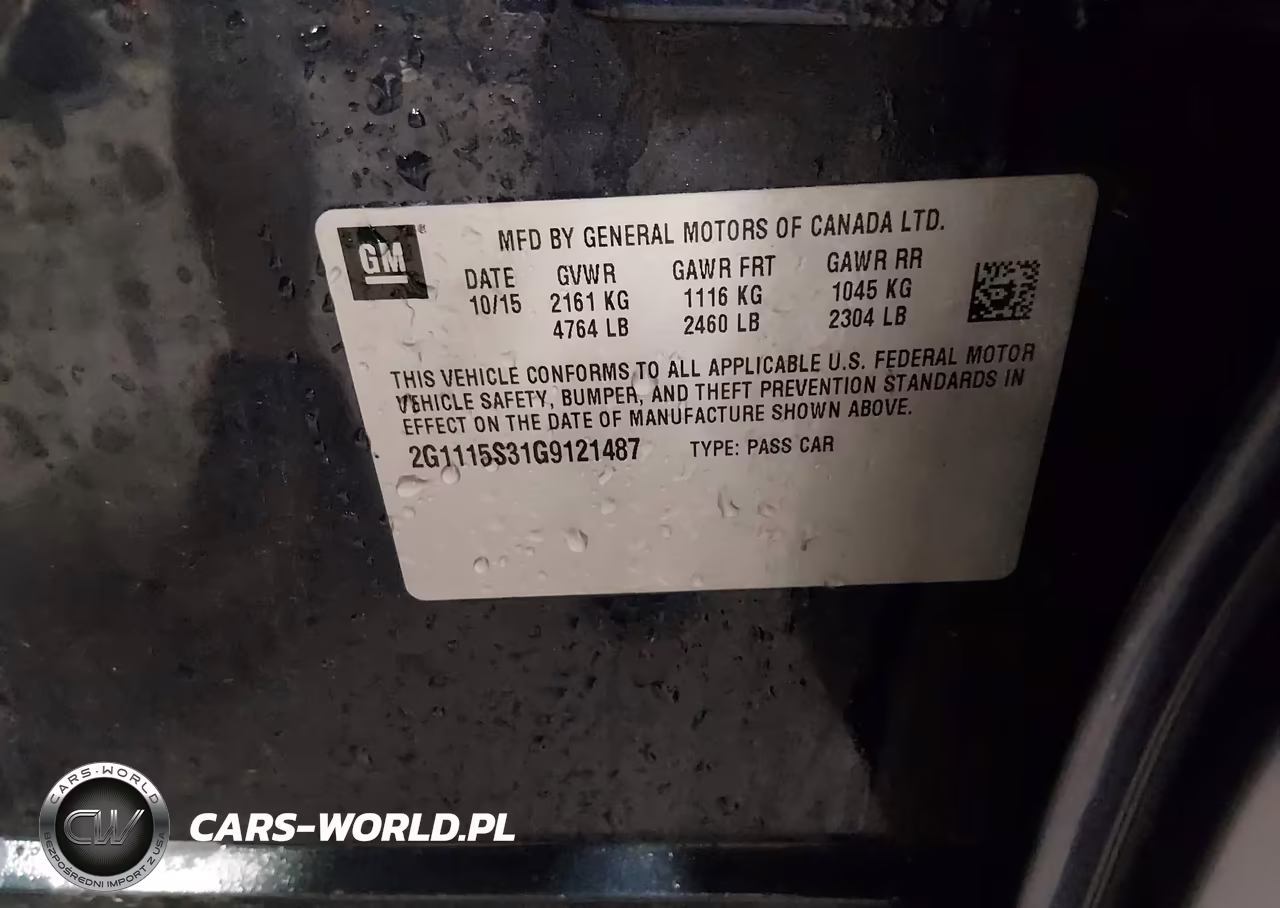 2016 Chevrolet Impala 2Lt VIN:2G1115S31G9121487 - 9