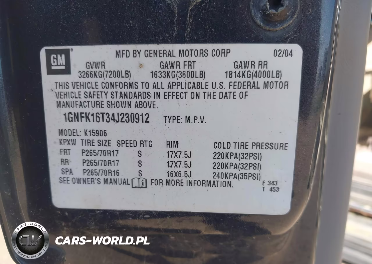 2004 Chevrolet Suburban 1500 Lt VIN:1GNFK16T34J230912 - 9