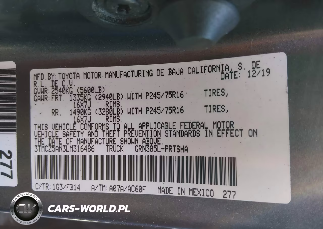 2020 Toyota Tacoma Sr V6 VIN:3TMCZ5AN3LM316486 - 9
