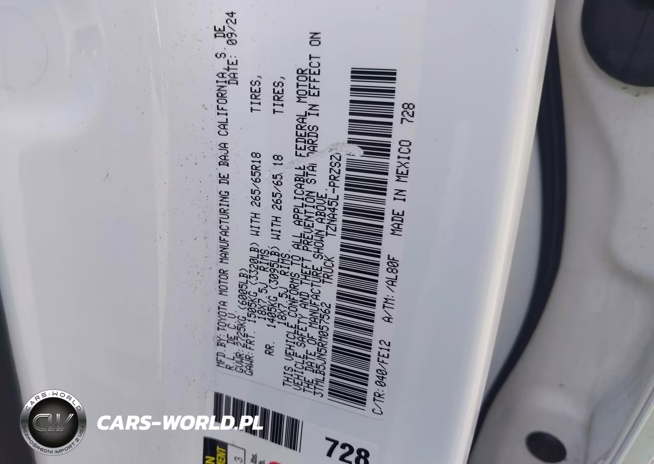 2024 Toyota Tacoma Trd Sport VIN:3TMLB5JN5RM057562 - 9