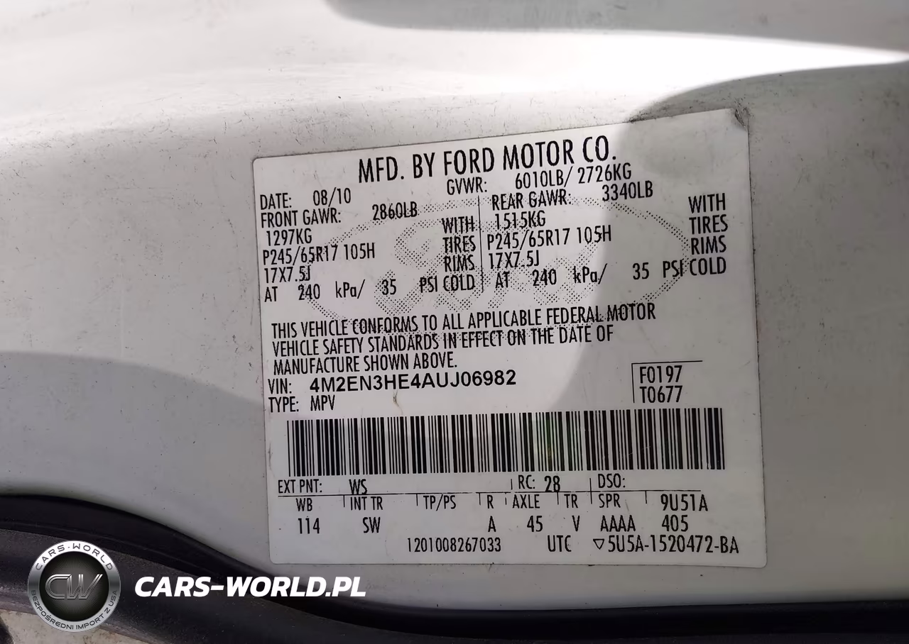 2010 Mercury Mountaineer VIN:4M2EN3HE4AUJ06982 - 9