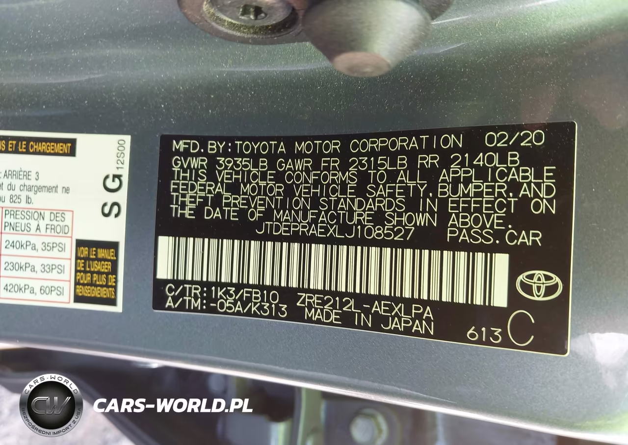 2020 Toyota Corolla Le VIN:JTDEPRAEXLJ108527 - 9