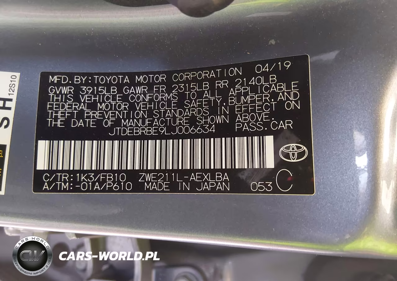 2020 Toyota Corolla Hybrid Le VIN:JTDEBRBE9LJ006634 - 9