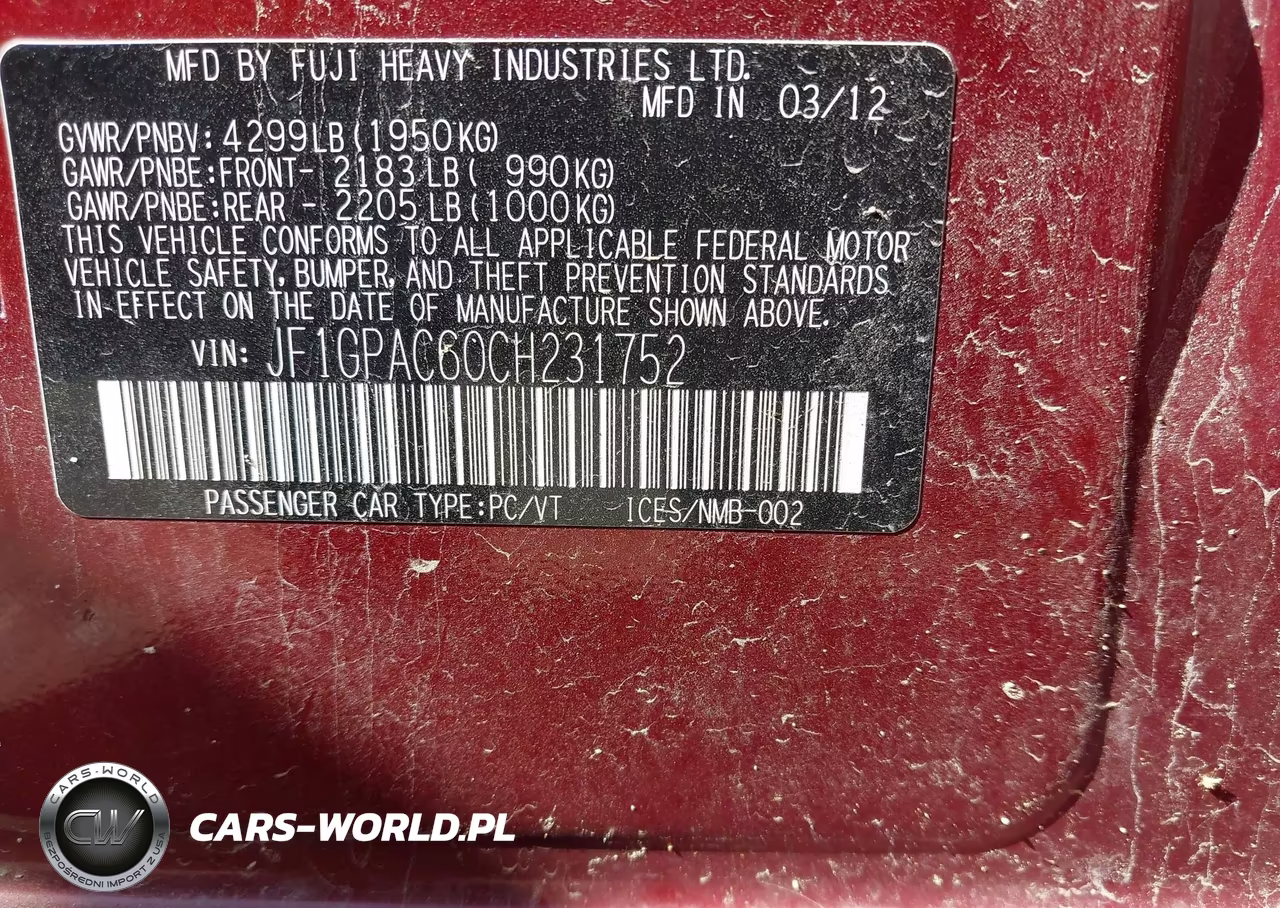 2012 Subaru Impreza 2.0I Premium VIN:JF1GPAC60CH231752 - 9