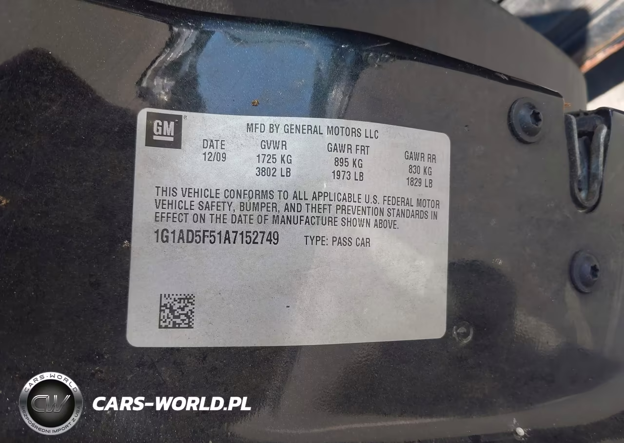 2010 Chevrolet Cobalt Lt VIN:1G1AD5F51A7152749 - 9