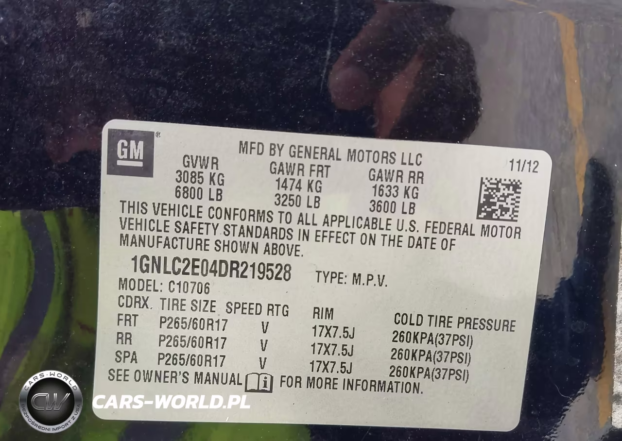 2013 Chevrolet Tahoe Commercial Fleet VIN:1GNLC2E04DR219528 - 9