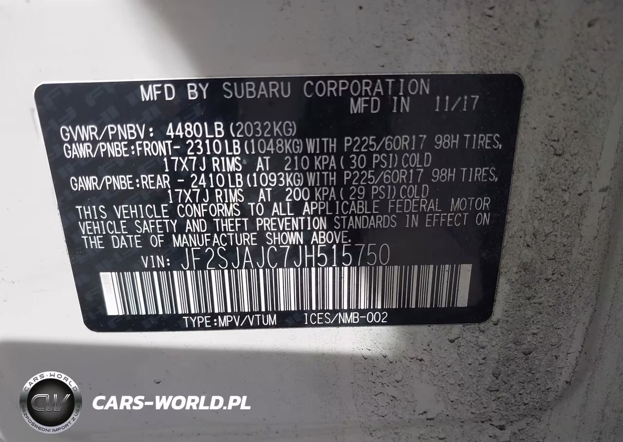 2018 Subaru Forester 2.5I Limited VIN:JF2SJAJC7JH515750 - 9