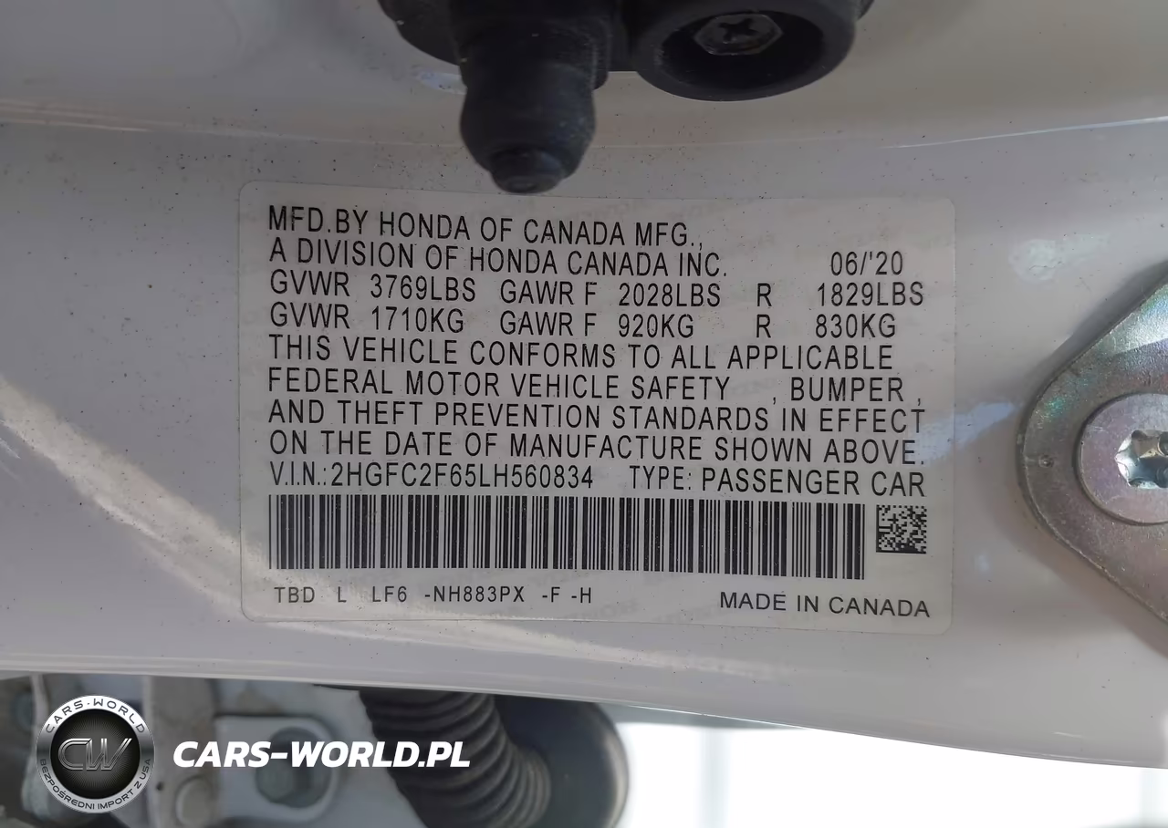 2020 Honda Civic Lx VIN:2HGFC2F65LH560834 - 9