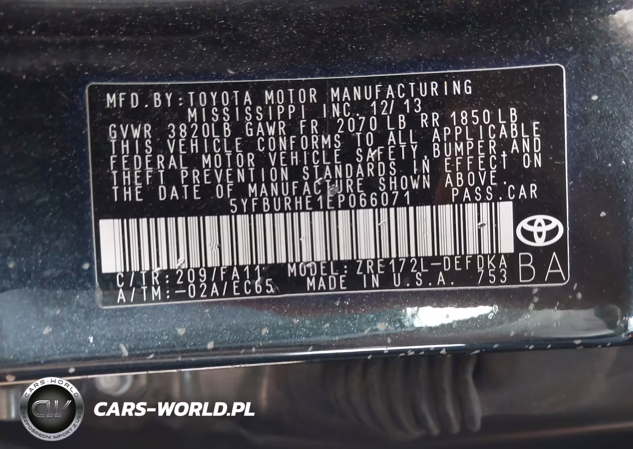 2014 Toyota Corolla L VIN:5YFBURHE1EP066071 - 9