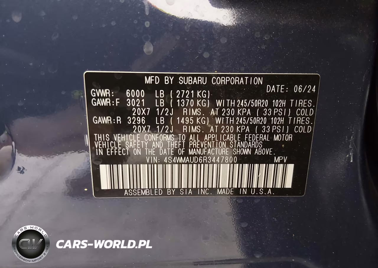 2024 Subaru Ascent Limited 7-Passenger VIN:4S4WMAUD6R3447800 - 9