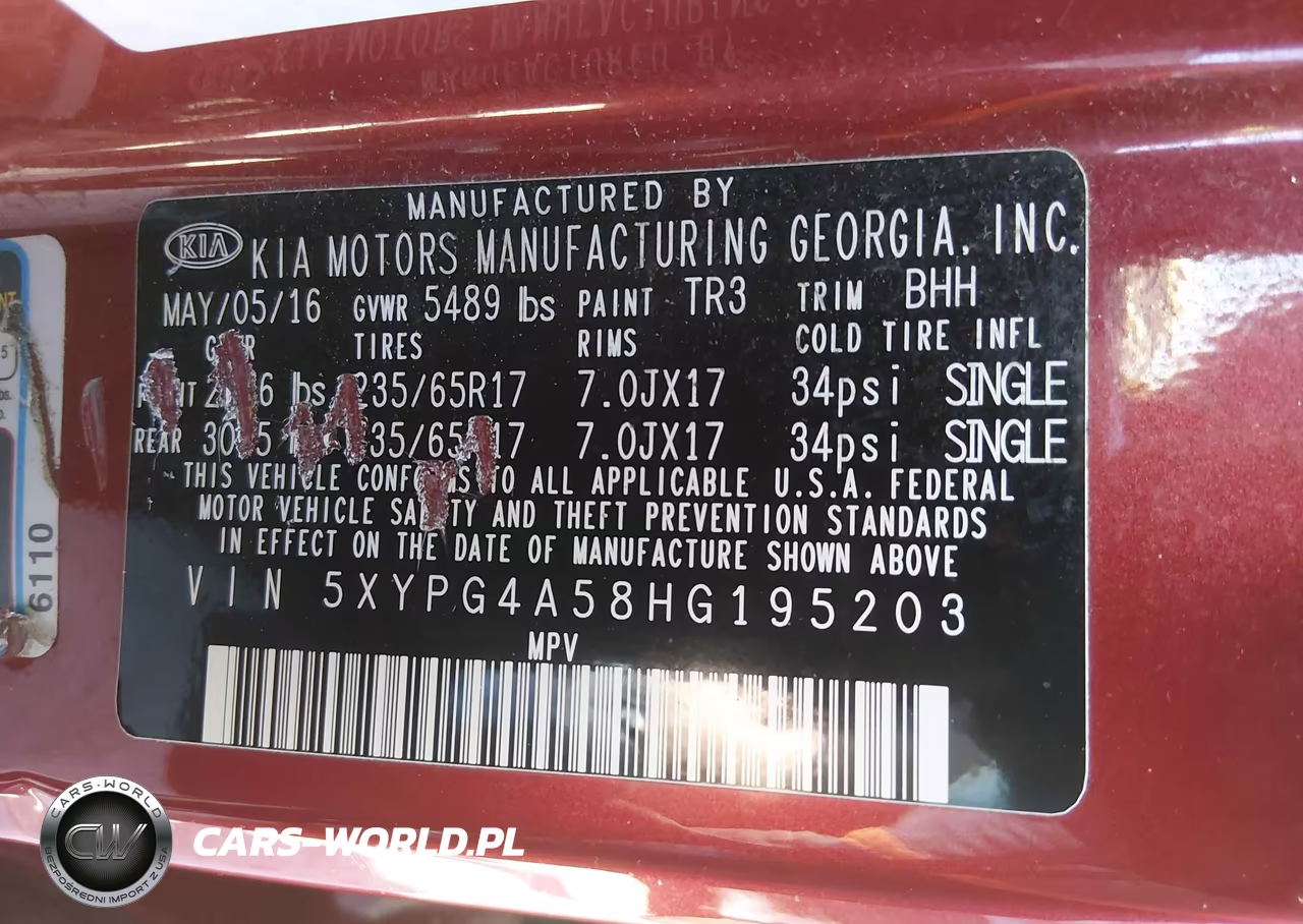 2017 Kia Sorento 3.3L Lx VIN:5XYPG4A58HG195203 - 9