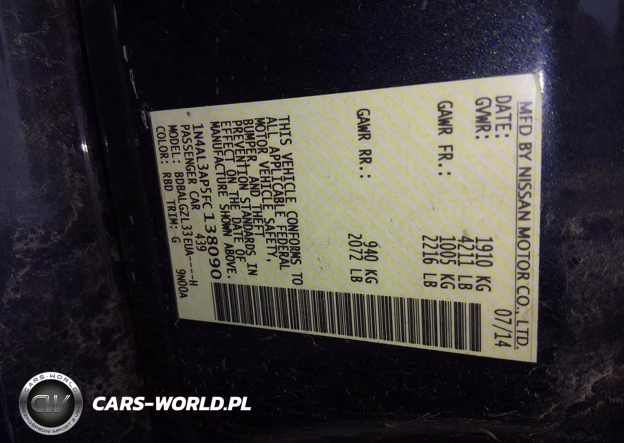 2015 Nissan Altima 2.5 S VIN:1N4AL3AP5FC138090 - 9