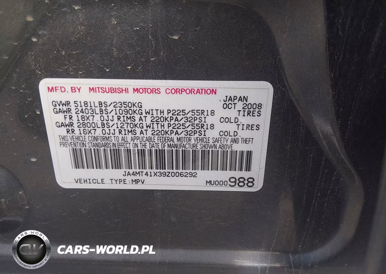 2009 Mitsubishi Outlander Xls VIN:JA4MT41X39Z006292 - 9