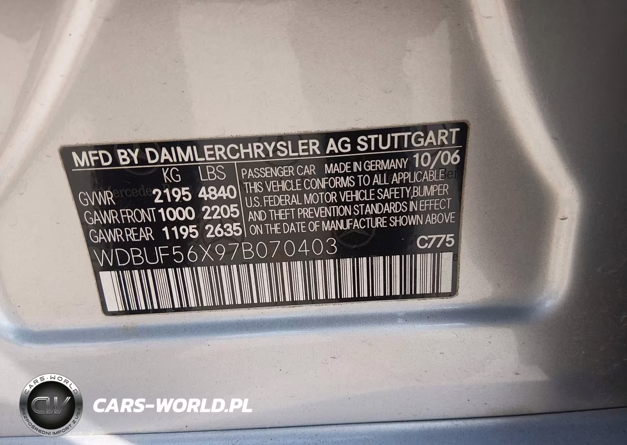 2007 Mercedes-Benz E 350 VIN:WDBUF56X97B070403 - 9