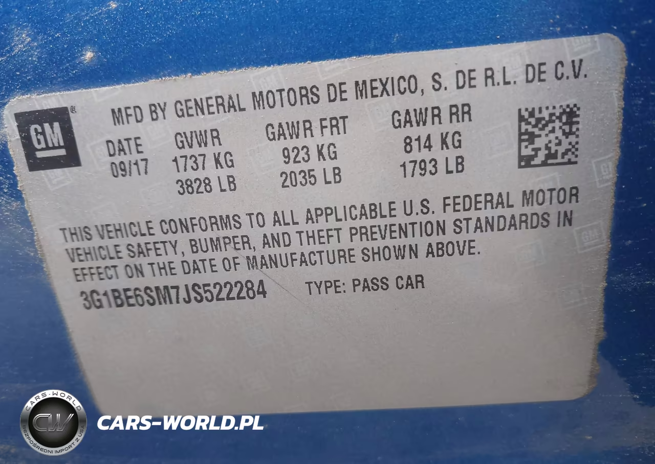 2018 Chevrolet Cruze Lt Auto VIN:3G1BE6SM7JS522284 - 9