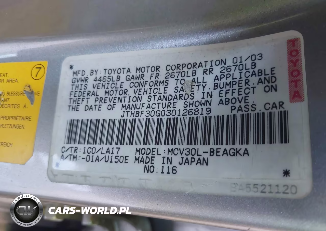 2003 Lexus Es300 VIN:JTHBF30G030126819 - 9