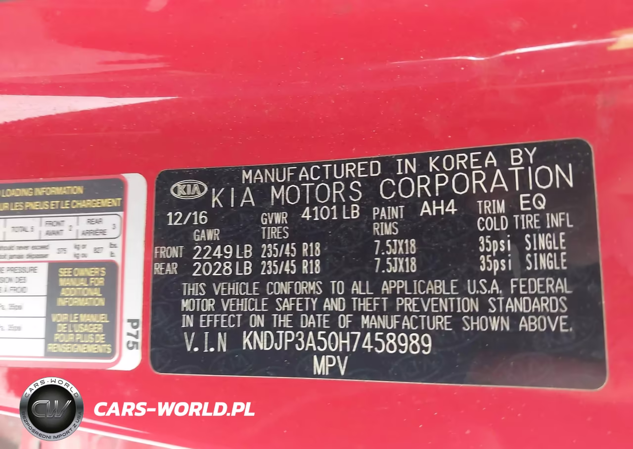 2017 Kia Soul + VIN:KNDJP3A50H7458989 - 9