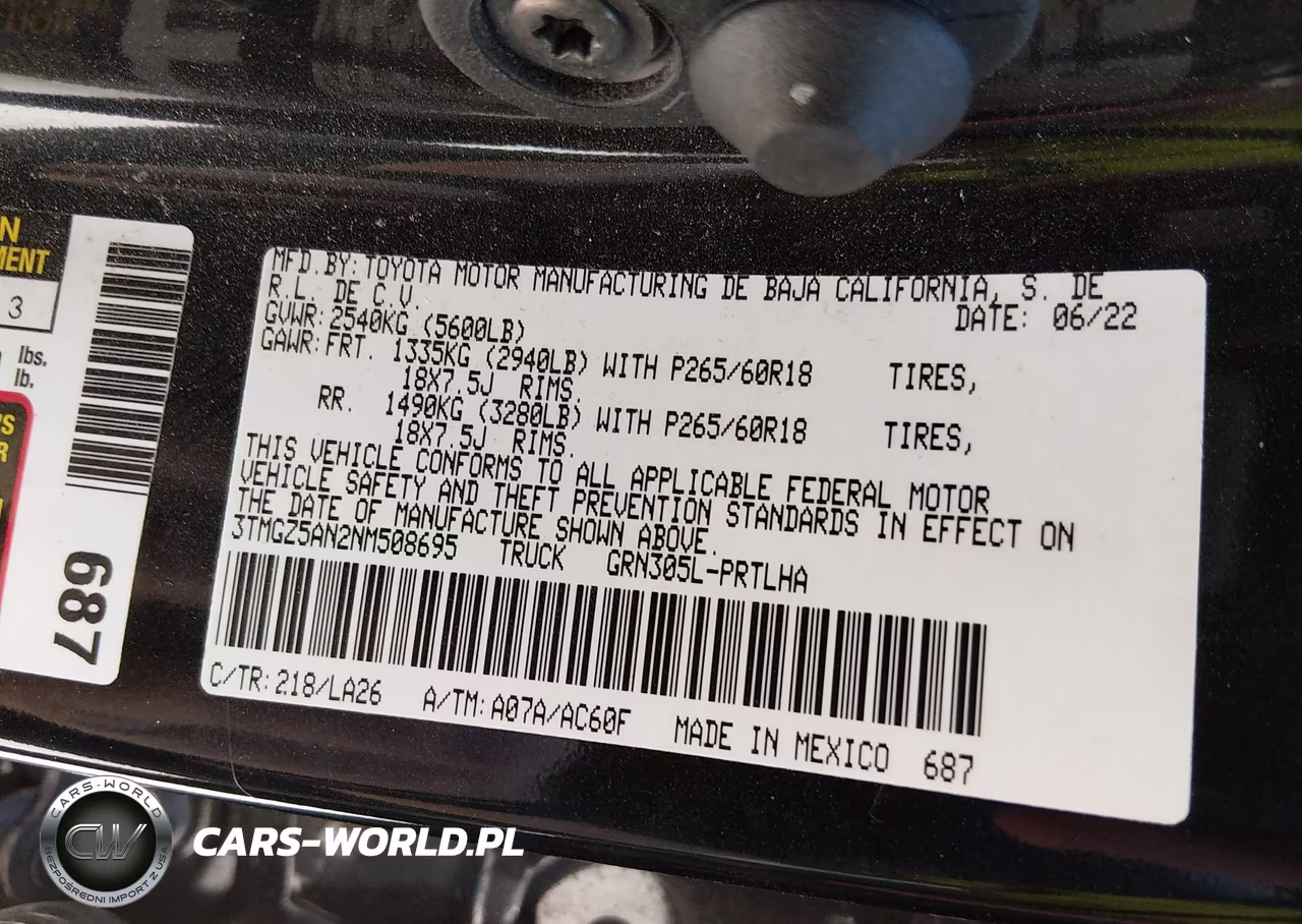 2022 Toyota Tacoma Limited VIN:3TMGZ5AN2NM508695 - 9