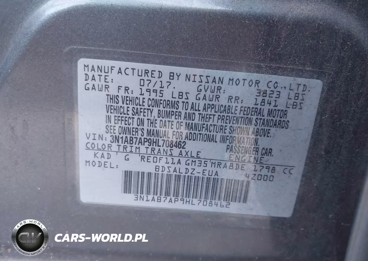 2017 Nissan Sentra S VIN:3N1AB7AP9HL708462 - 9