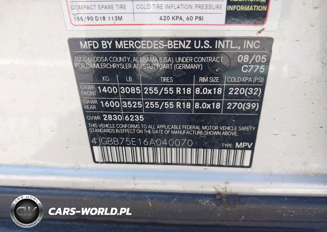 2006 Mercedes-Benz Ml 500 VIN:4JGBB75E16A040070 - 9