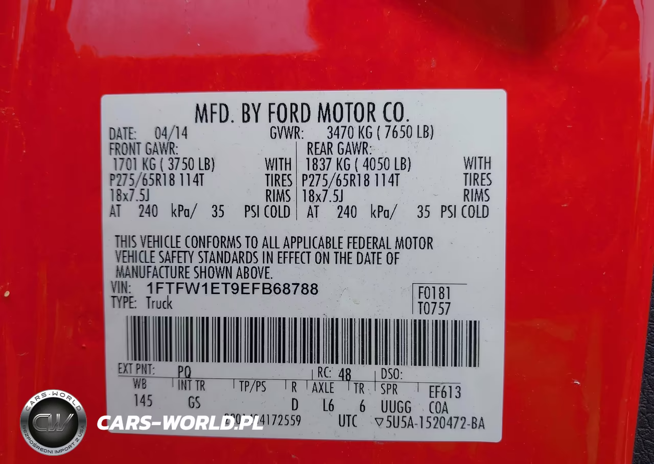 2014 Ford F-150 Xlt VIN:1FTFW1ET9EFB68788 - 9