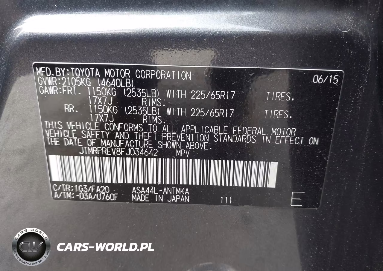 2015 Toyota Rav4 Xle VIN:JTMRFREV8FJ034642 - 9