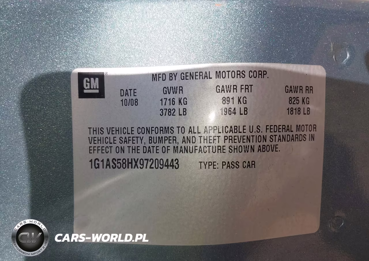 2009 Chevrolet Cobalt Ls VIN:1G1AS58HX97209443 - 9