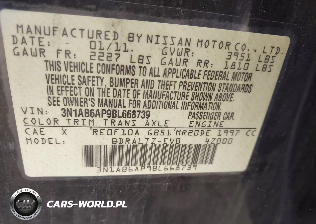 2011 Nissan Sentra 2.0S VIN:3N1AB6AP9BL668739 - 9
