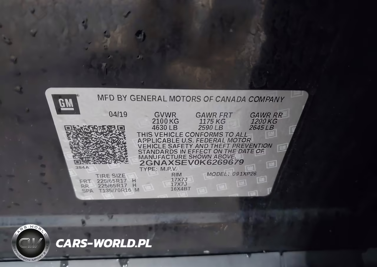 2019 Chevrolet Equinox Ls VIN:2GNAXSEV0K6269679 - 9