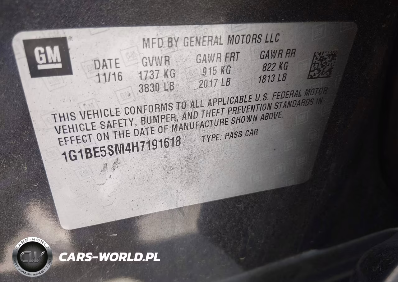 2017 Chevrolet Cruze Lt Auto VIN:1G1BE5SM4H7191618 - 9