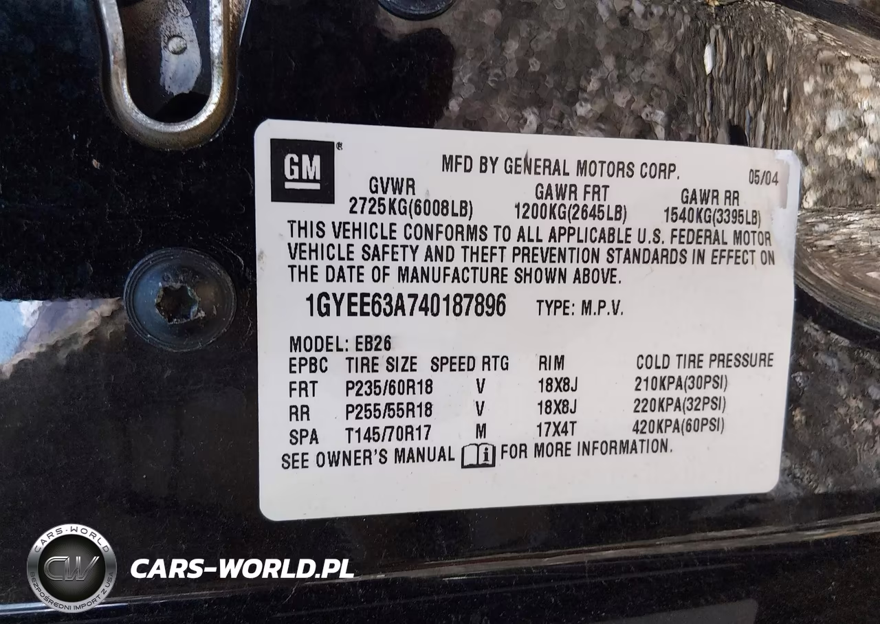 2004 Cadillac Srx V8 VIN:1GYEE63A740187896 - 9