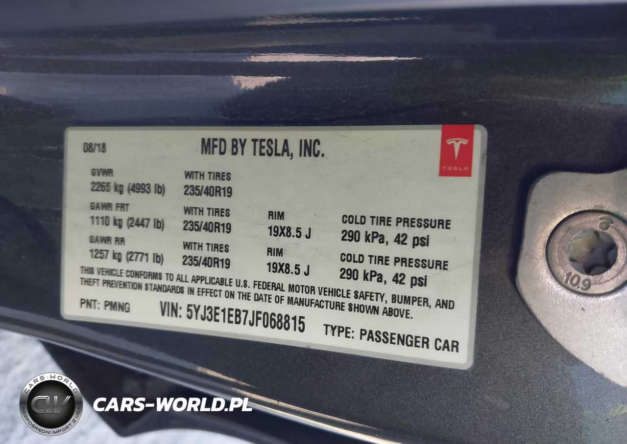 2018 Tesla Model 3 Long Range-Performance VIN:5YJ3E1EB7JF068815 - 9