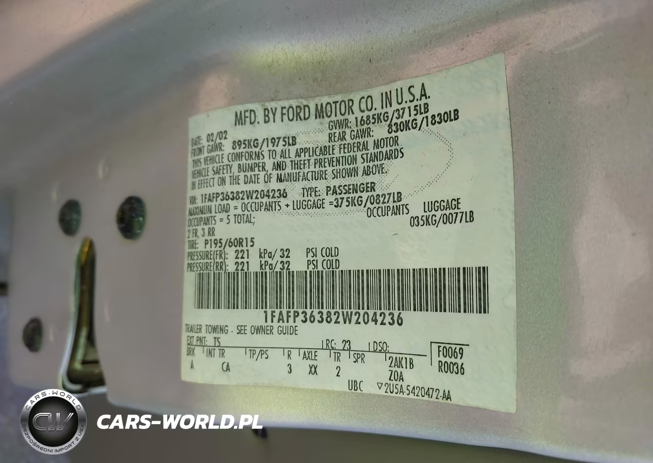 2002 Ford Focus Se-Ztw VIN:1FAFP36382W204236 - 9