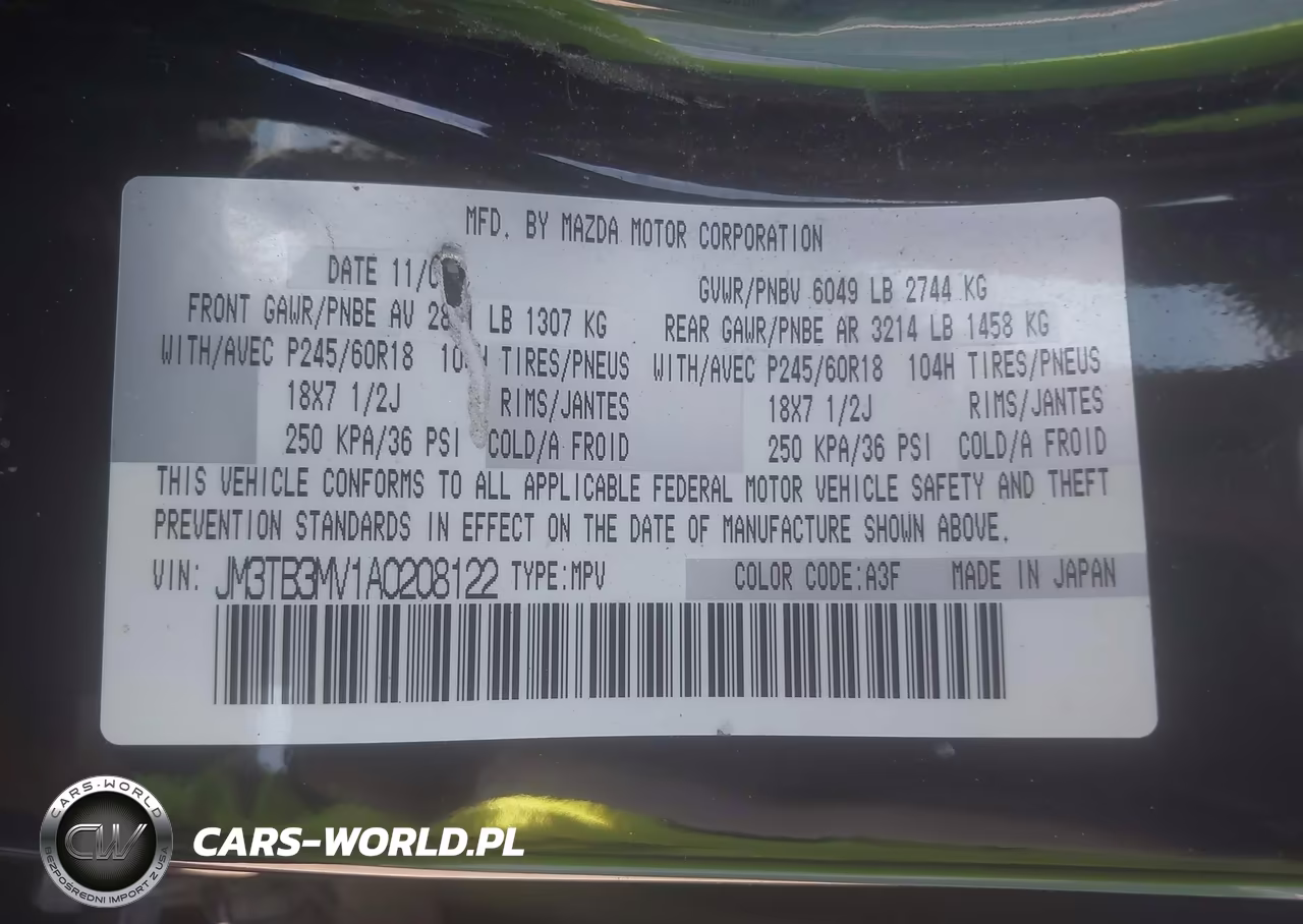 2010 Mazda Cx-9 Touring VIN:JM3TB3MV1A0208122 - 9