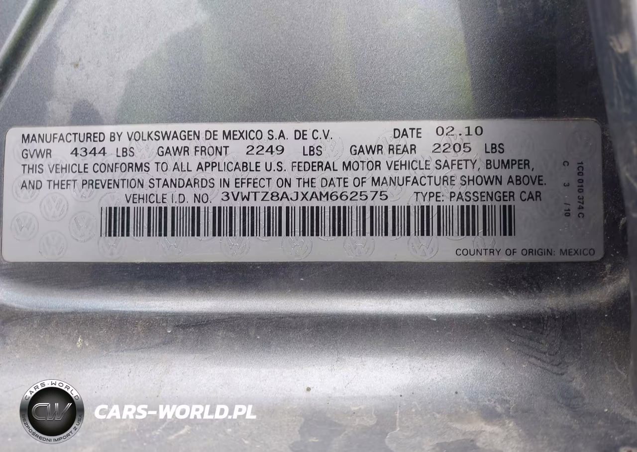 2010 Volkswagen Jetta Se VIN:3VWTZ8AJXAM662575 - 9