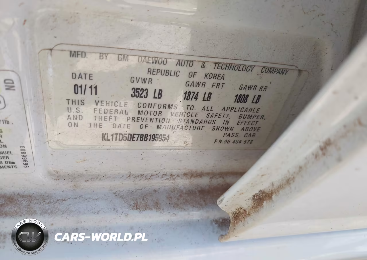2011 Chevrolet Aveo 1Lt VIN:KL1TD5DE7BB195954 - 9