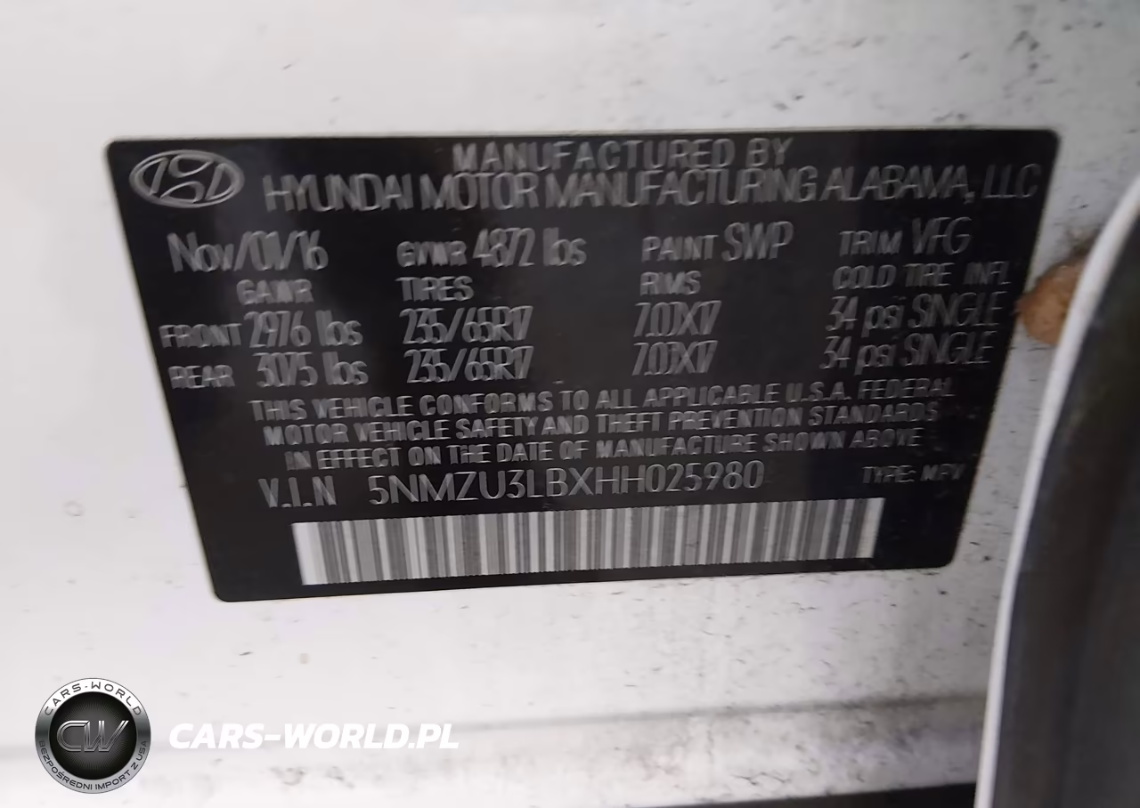 2017 Hyundai Santa Fe Sport 2.4L VIN:5NMZU3LBXHH025980 - 9