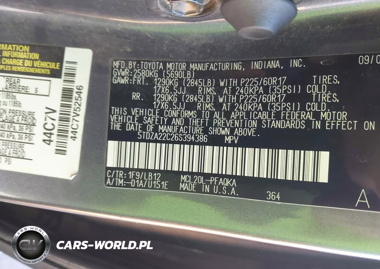 2006 Toyota Sienna Xle VIN:5TDZA22C26S394386 - 9