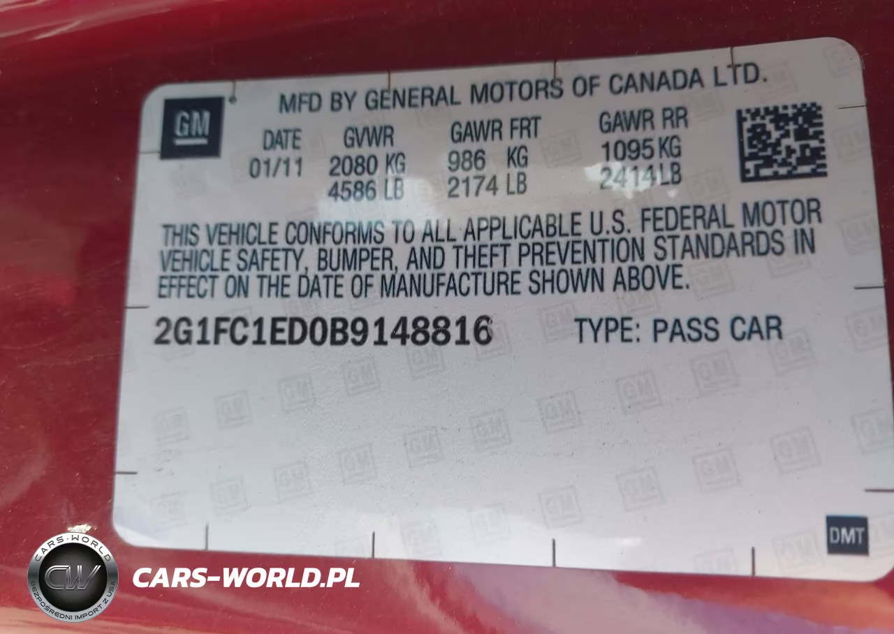 2011 Chevrolet Camaro 2Lt VIN:2G1FC1ED0B9148816 - 9