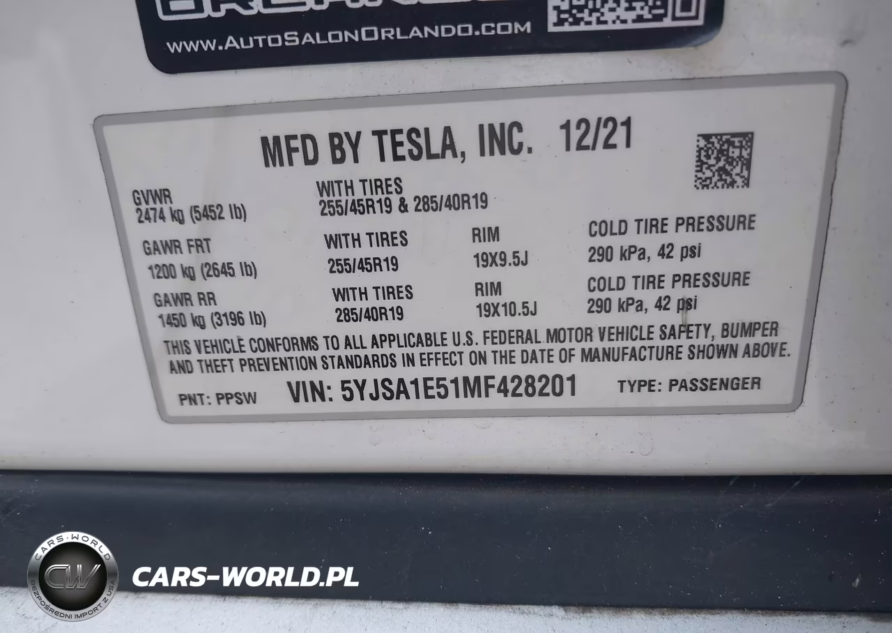 2021 Tesla Model S Long Range Dual Motor All-Wheel Drive VIN:5YJSA1E51MF428201 - 9