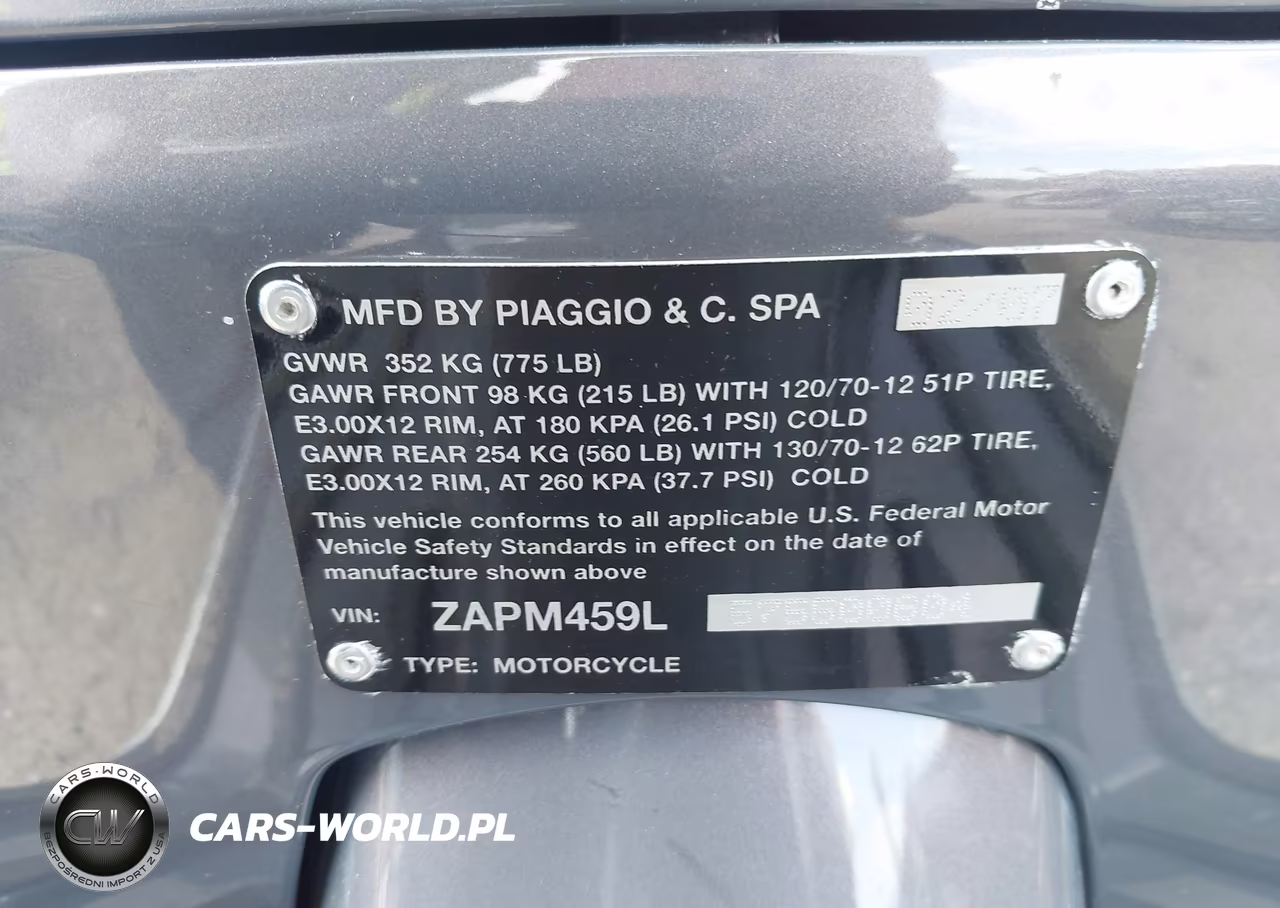 2007 Vespa Gts 250 VIN:ZAPM459L575500604 - 10