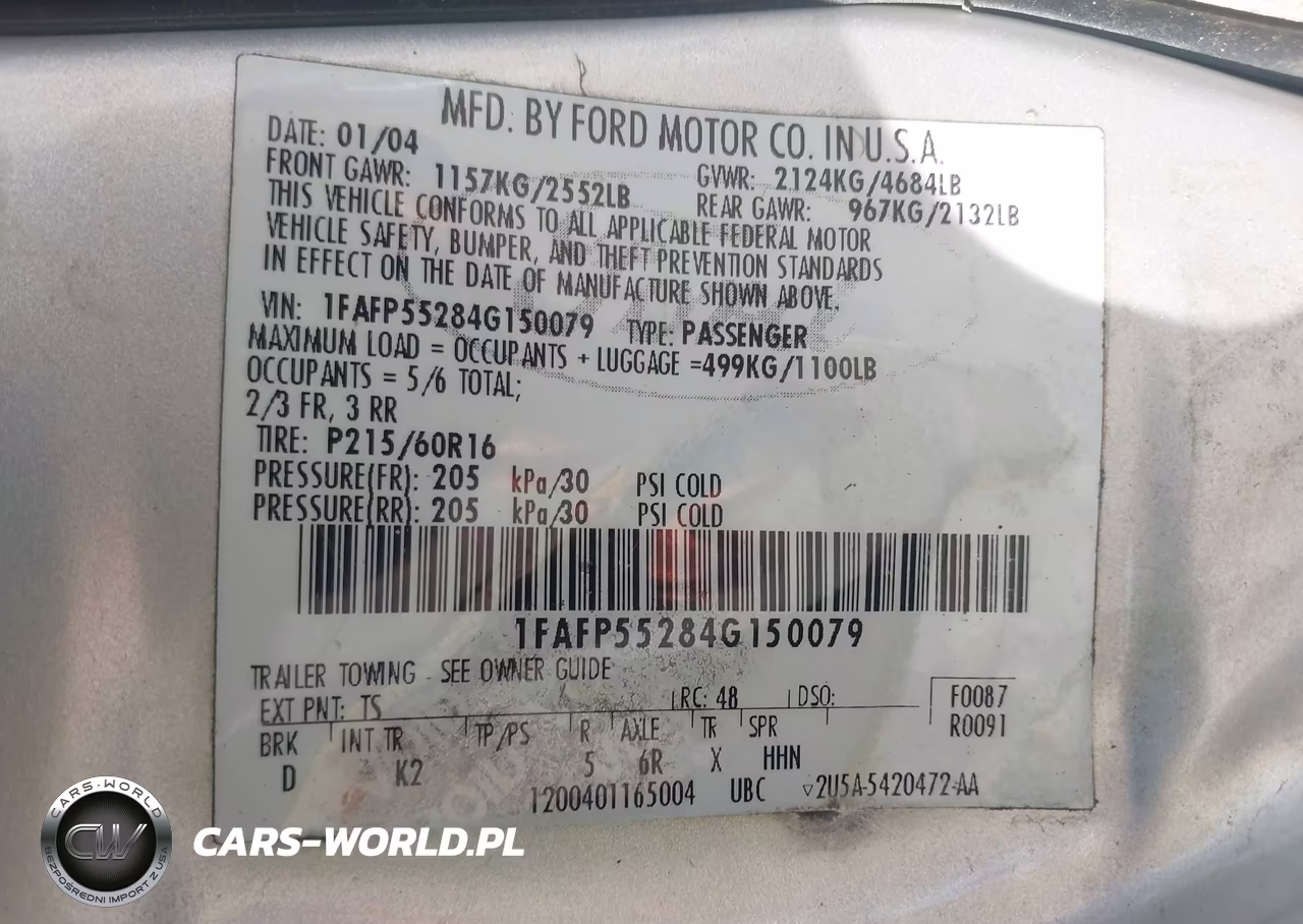 2004 Ford Taurus Ses VIN:1FAFP55284G150079 - 9