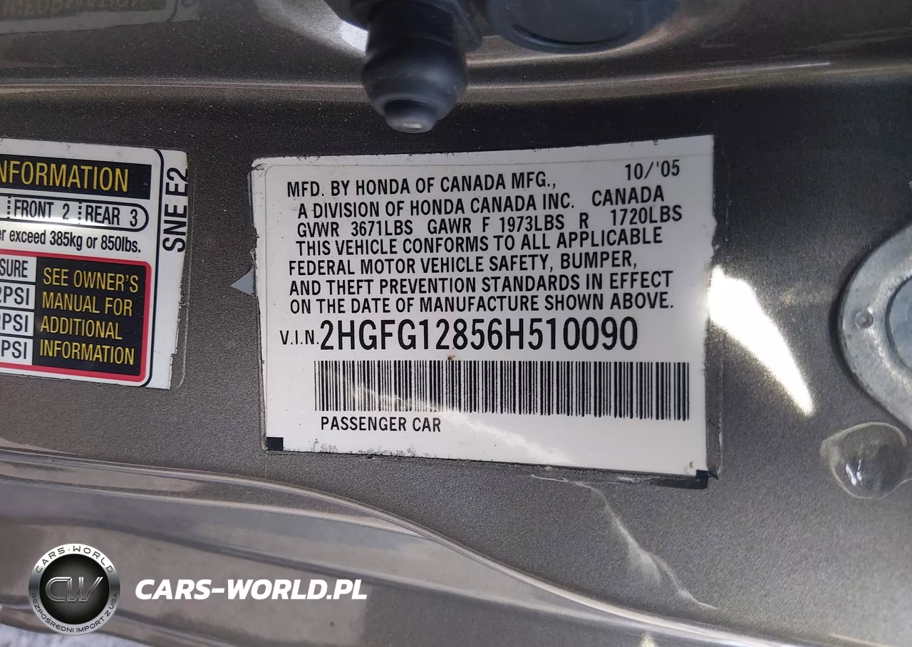 2006 Honda Civic Ex VIN:2HGFG12856H510090 - 9