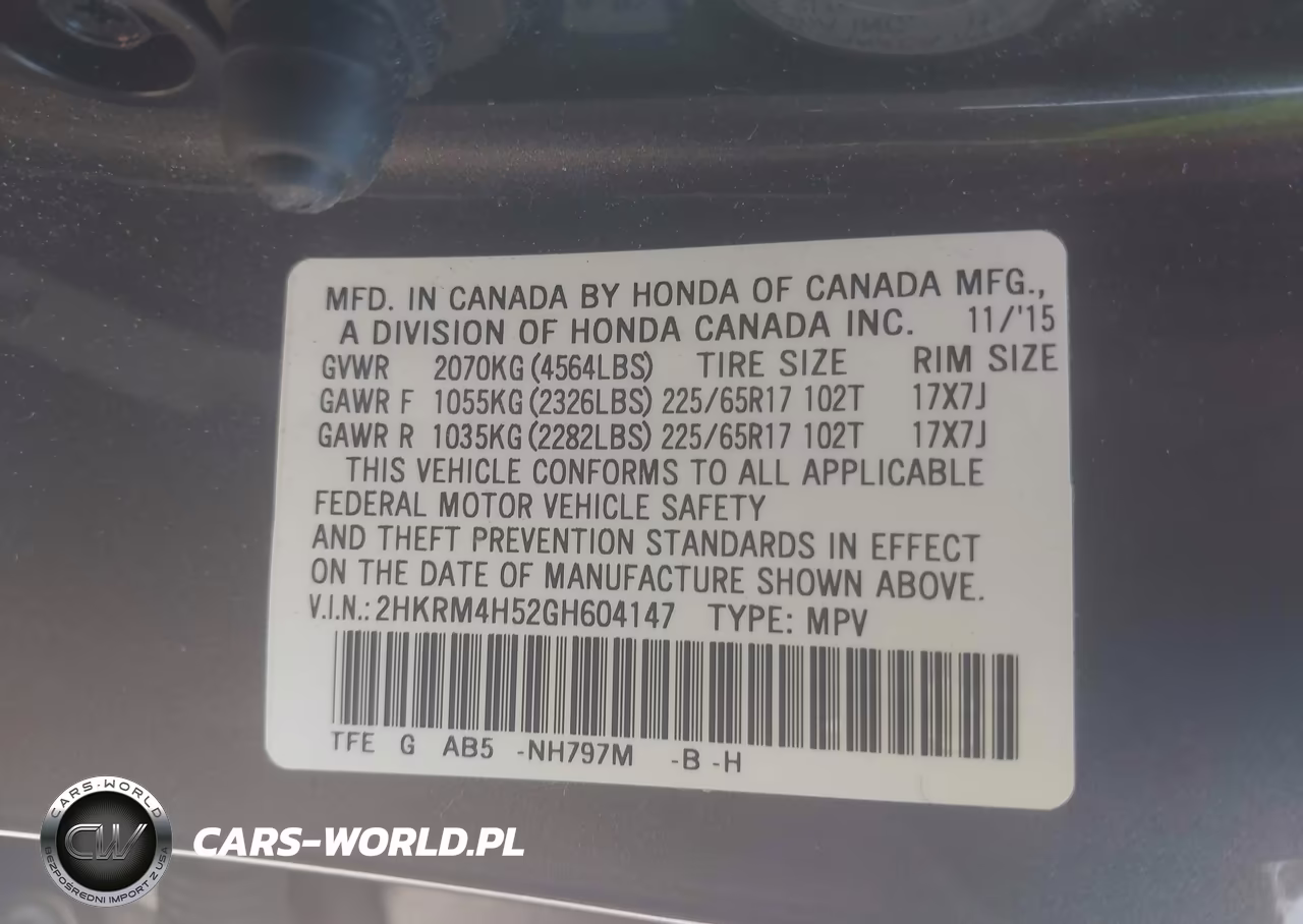2016 Honda Cr-V Ex VIN:2HKRM4H52GH604147 - 9