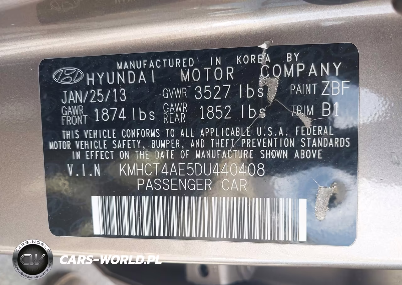 2013 Hyundai Accent Gls VIN:KMHCT4AE5DU440408 - 9